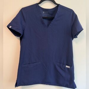 Figs Casma Scrub Top in Navy